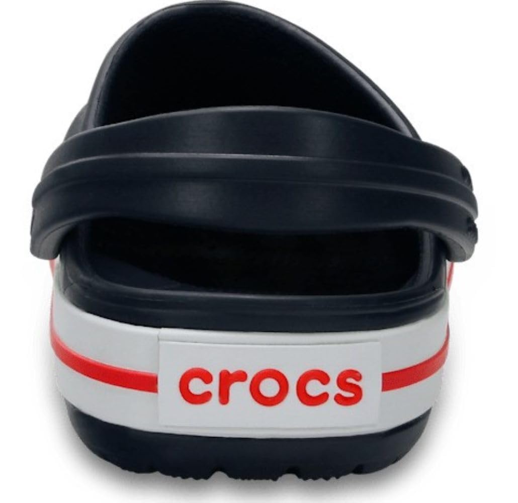 Crocs Unisex-Child Crocband Clogs (Little Kid/Big Kid), Navy/Red, 13 Little Kid