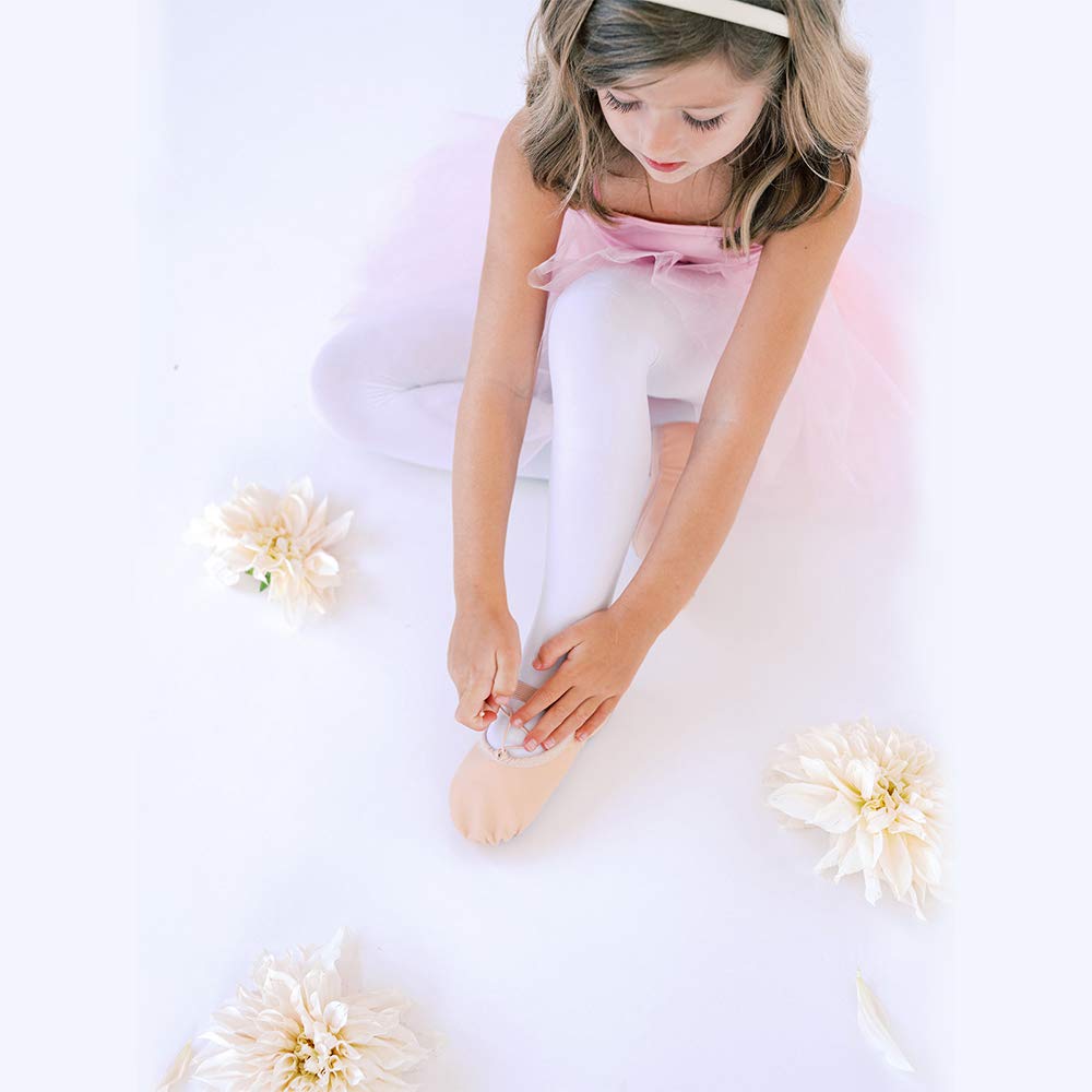 Stelle Ballet Shoes for Girls Toddler Ballet Slippers Soft Leather Boys Dance Shoes for Toddler/Little Kid/Big Kid(Ballet Pink (with Lace), 9MT)