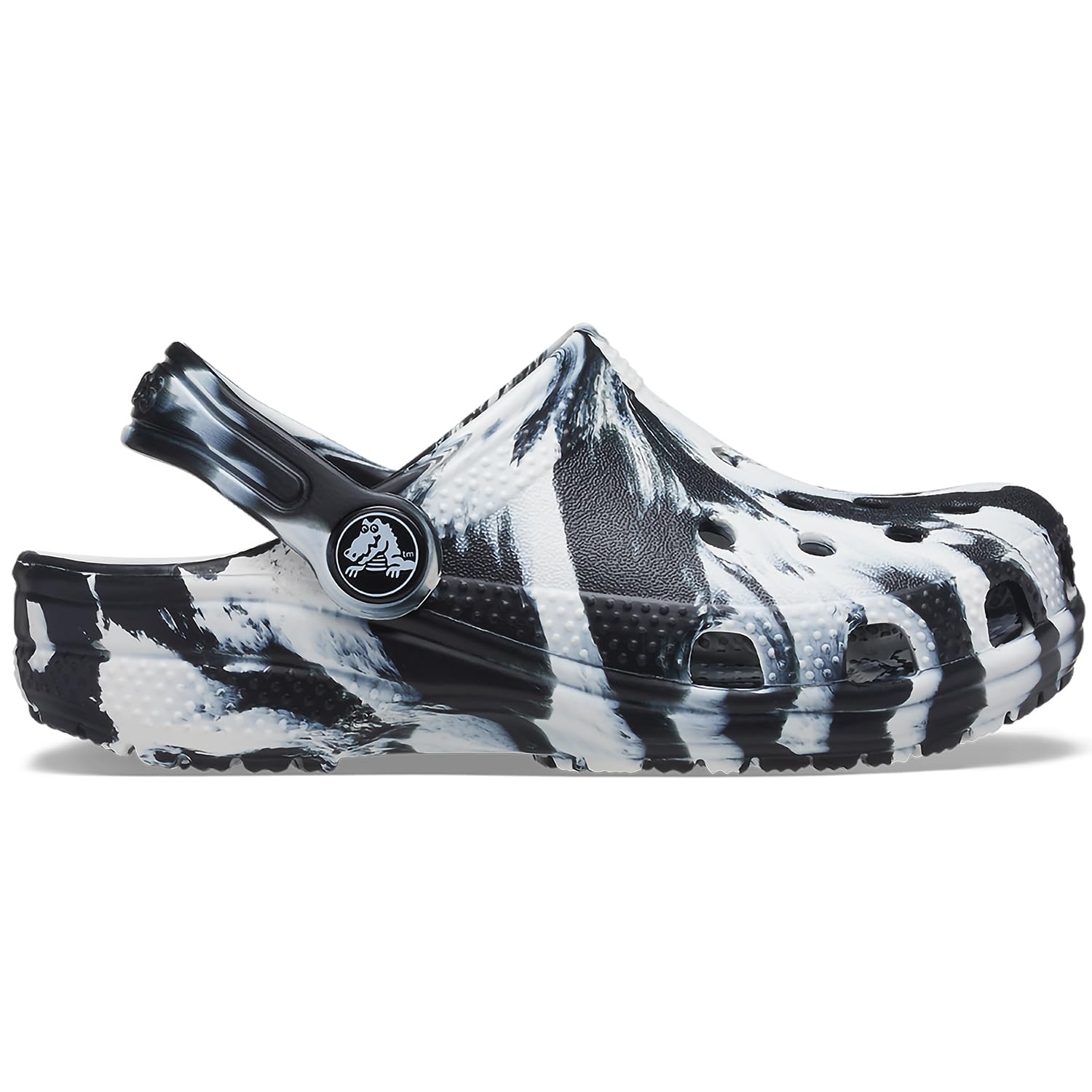 Crocs Classic Marbled Tie-Dye Clogs (Little Kid/Big Kid) Black/White 5 Big Kid M