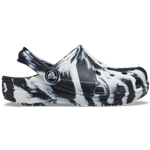 Crocs Classic Marbled Tie-Dye Clogs (Little Kid/Big Kid) Black/White 5 Big Kid M