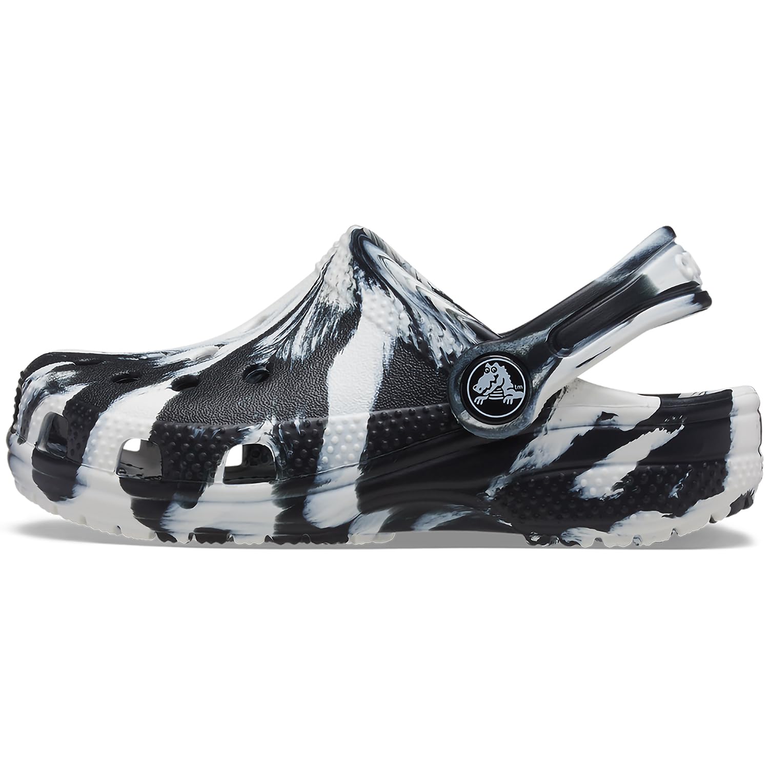 Crocs Classic Marbled Tie-Dye Clogs (Little Kid/Big Kid) Black/White 5 Big Kid M