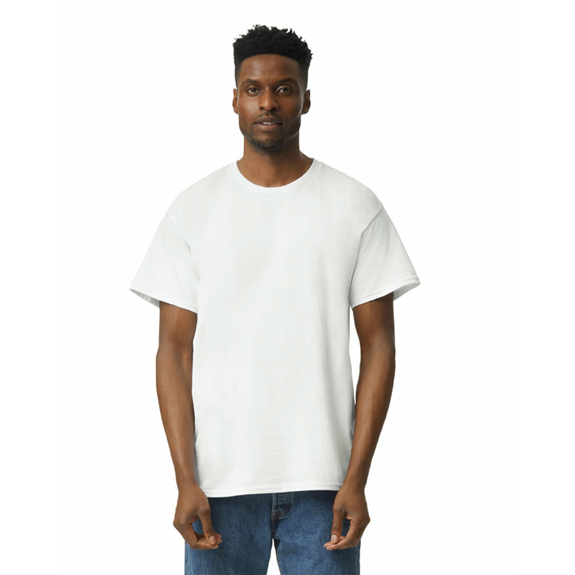 Gildan Adult Ultra Cotton T-Shirt, Style G2000, Multipack, White (2-Pack), Large