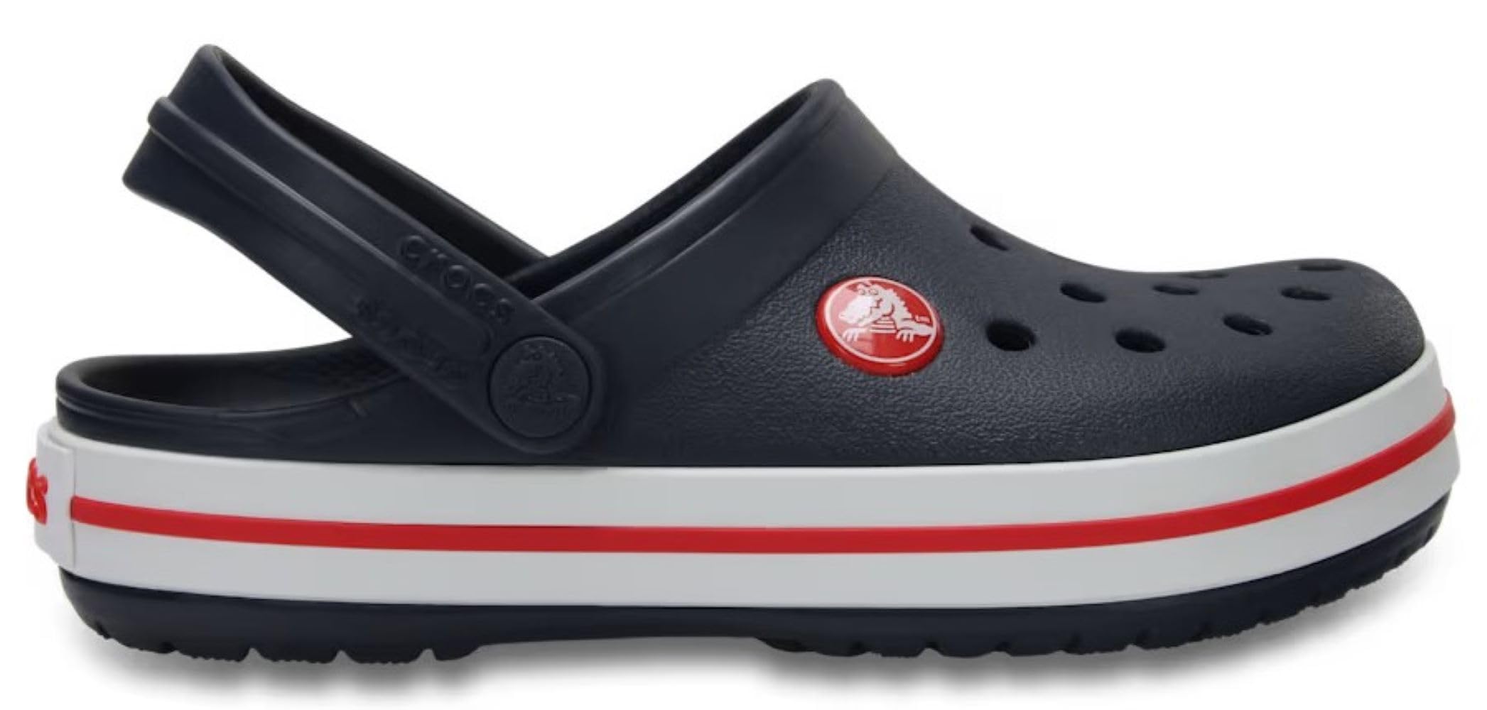 Crocs Unisex-Child Crocband Clogs (Little Kid/Big Kid), Navy/Red, 13 Little Kid