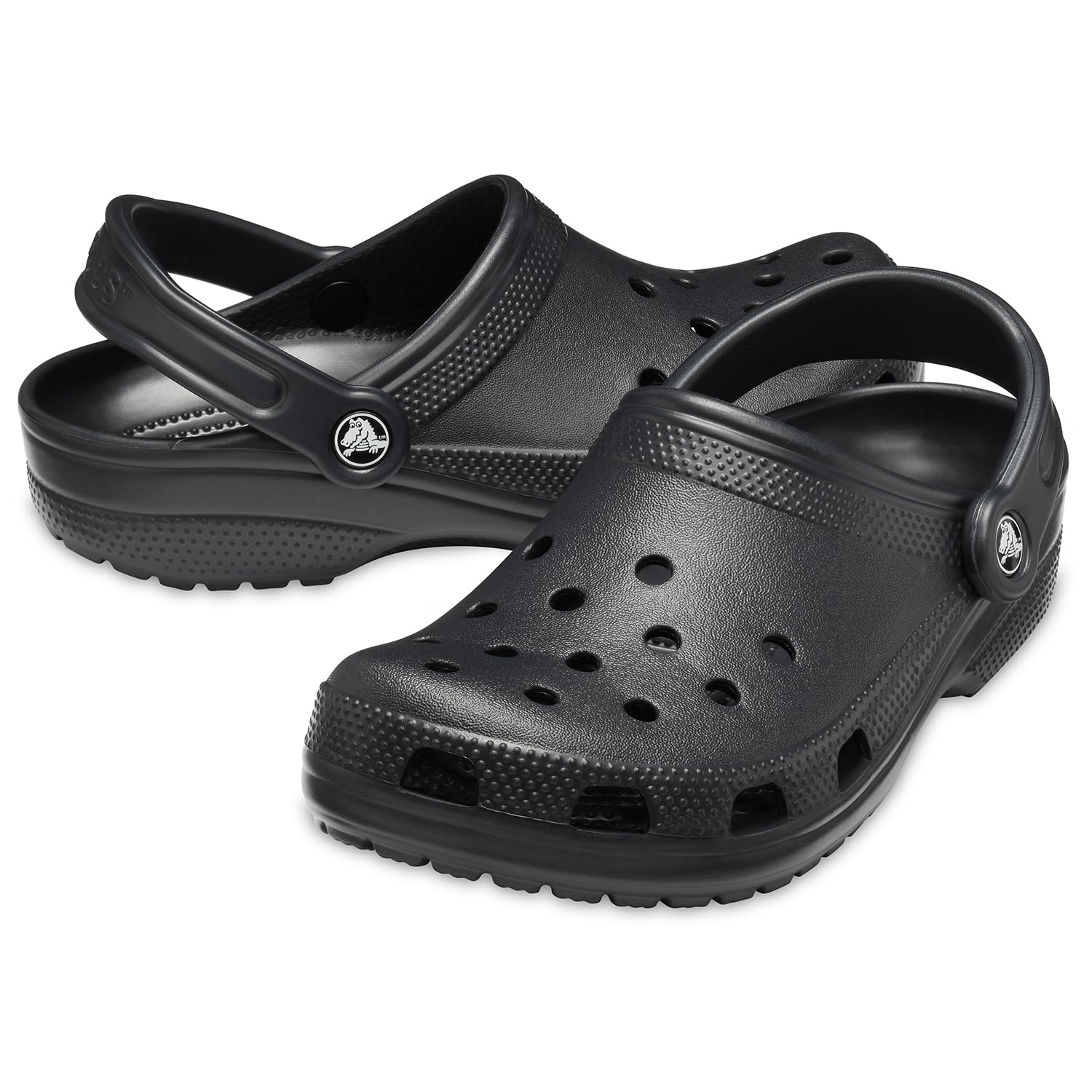 Crocs Unisex-Adult Classic Clogs, Black, 8 Men/10 Women