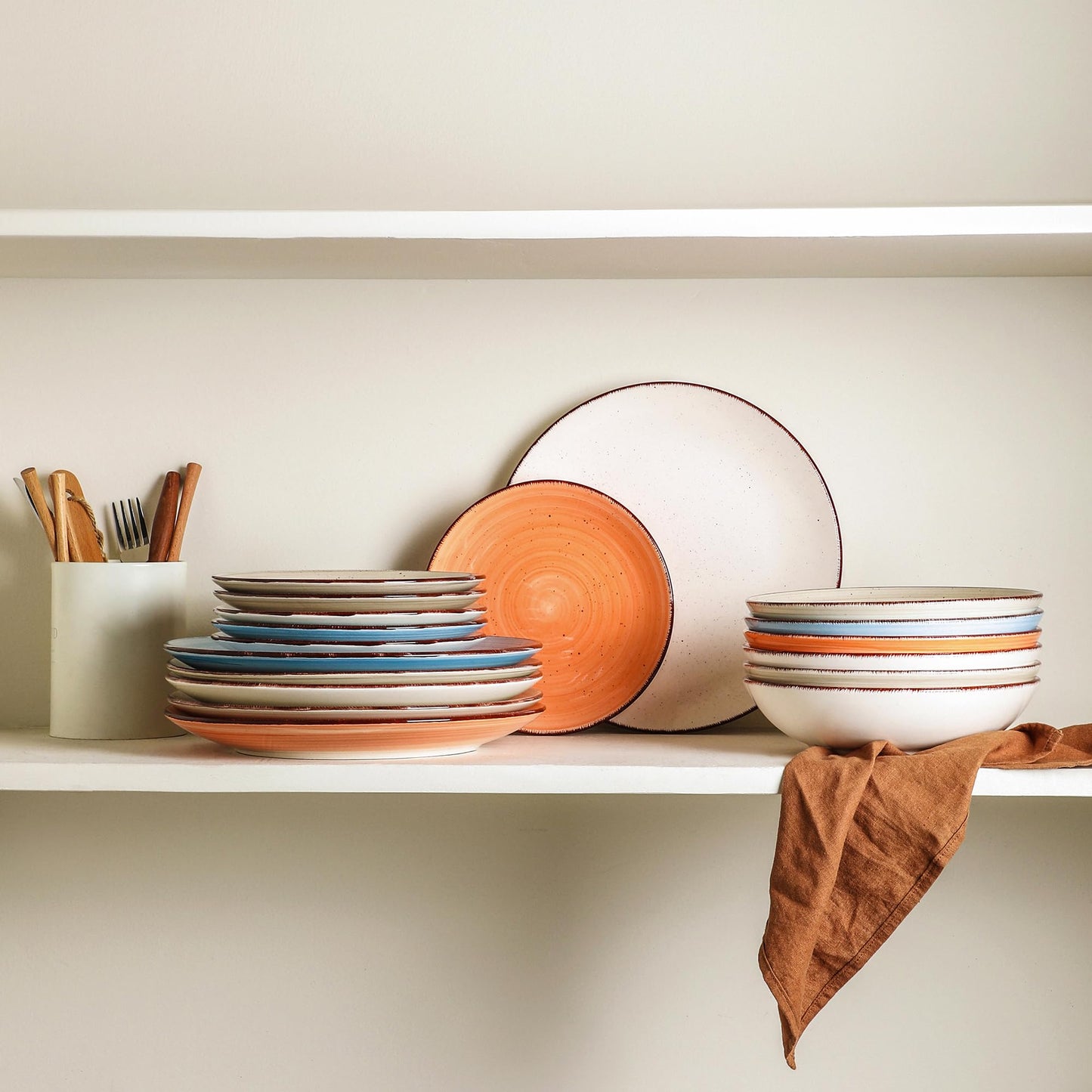 Ceramic Dinner Plates Set of 6 – 10.5 Inch Blue