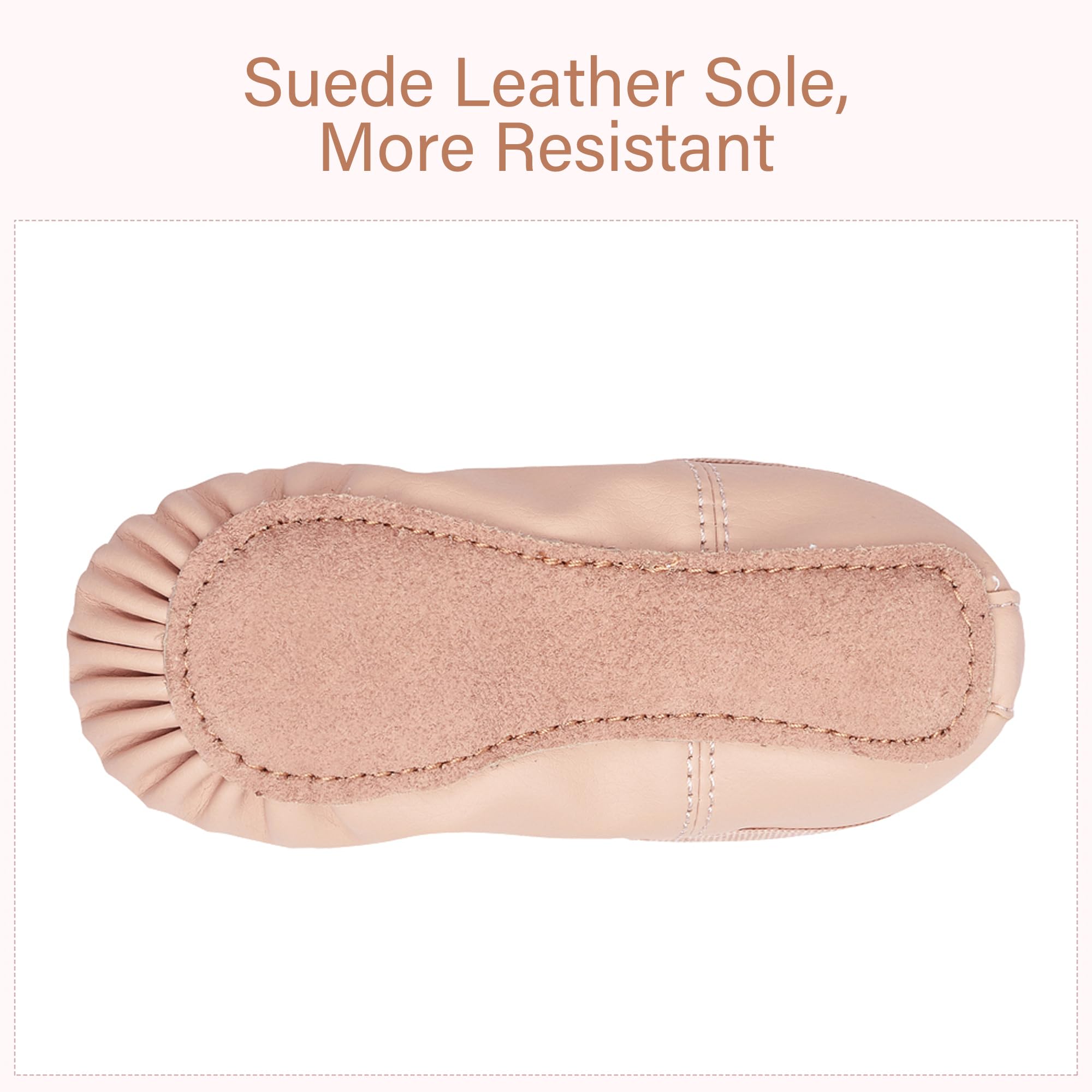 Stelle Ballet Shoes for Girls Toddler Ballet Slippers Soft Leather Boys Dance Shoes for Toddler/Little Kid/Big Kid(Ballet Pink (with Lace), 9MT)