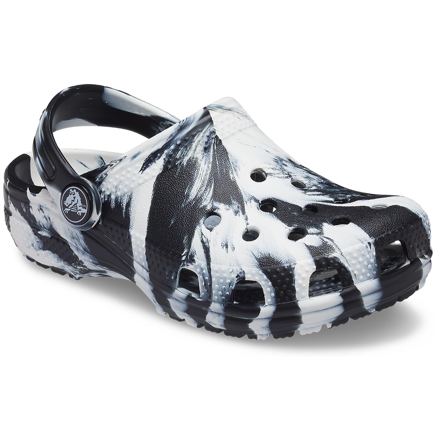 Crocs Classic Marbled Tie-Dye Clogs (Little Kid/Big Kid) Black/White 5 Big Kid M