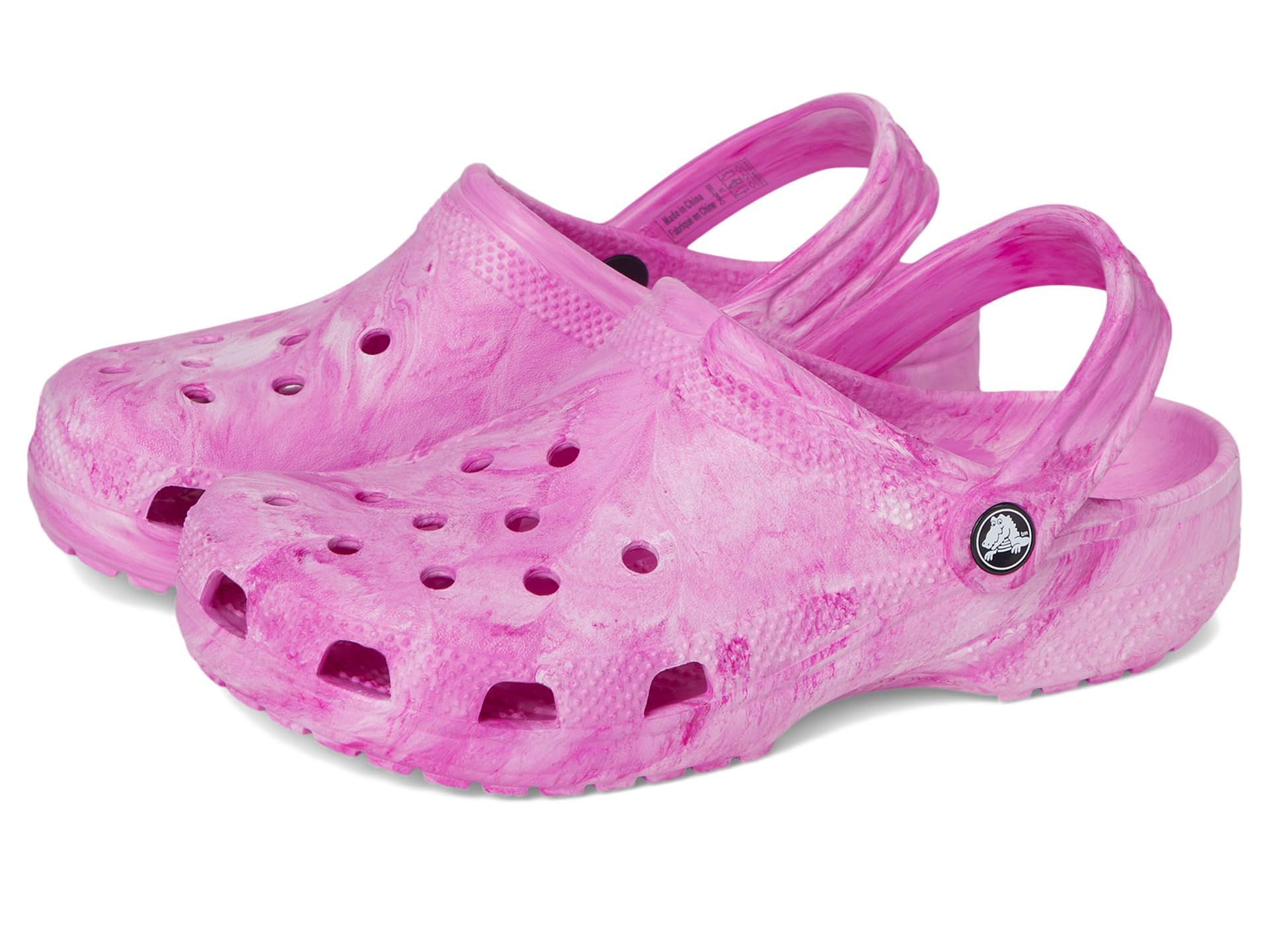 Crocs Kids Unisex Classic Marbled Tie-Dye Clogs (Little Kid/Big Kid) Pink Swirl 5 Big Kid Medium