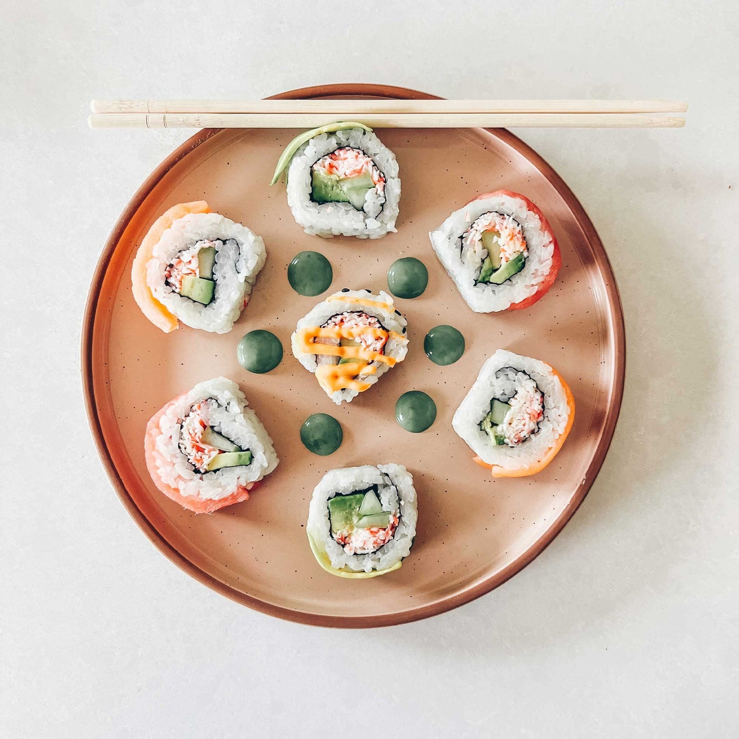 Ceramic Flat Plates Set of 6 – 8 Inch Neutral Porcelain