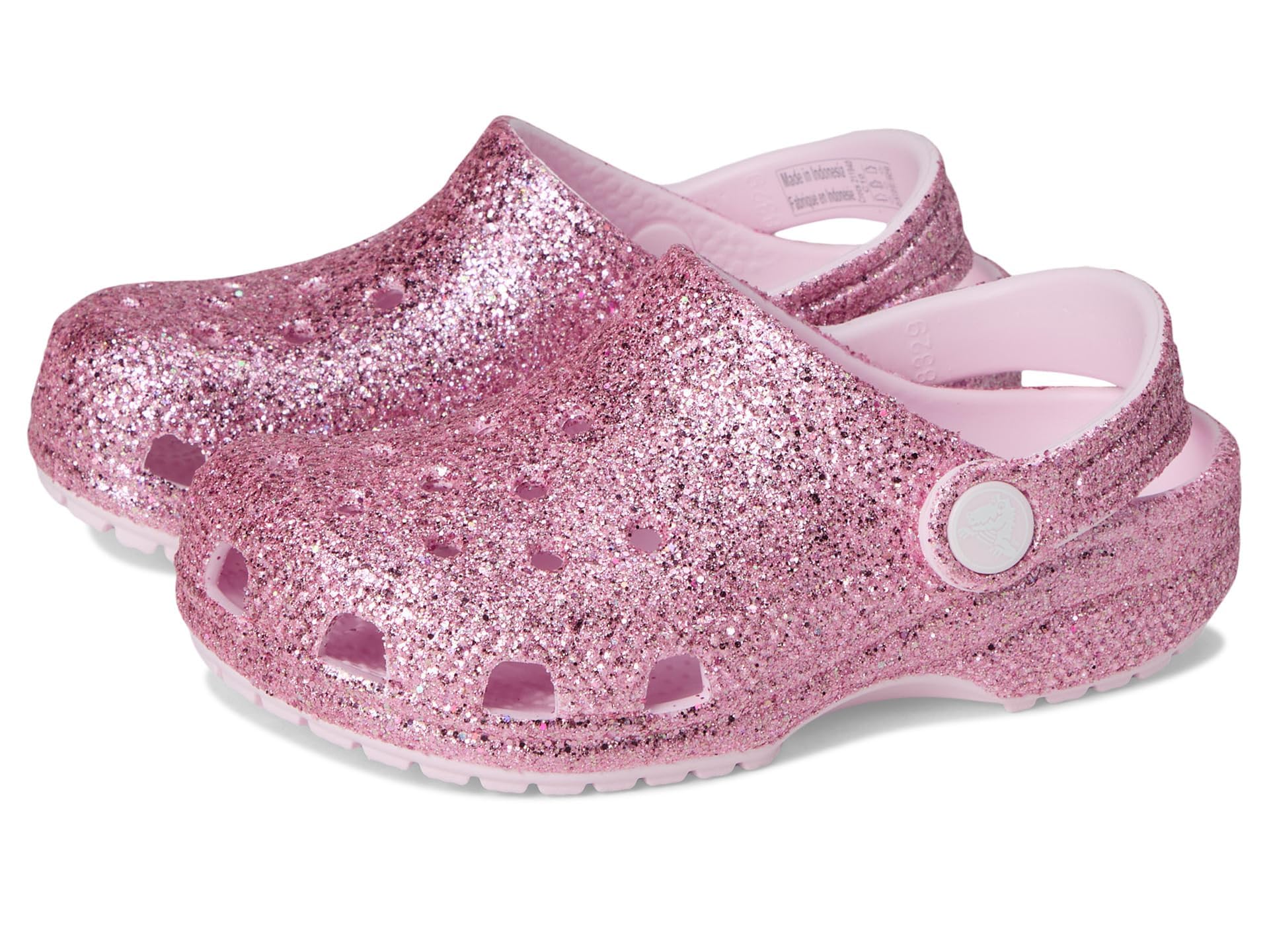 Crocs Unisex Kid Classic Glitter Clogs (Toddler) Pink Milk 7 Toddler Medium
